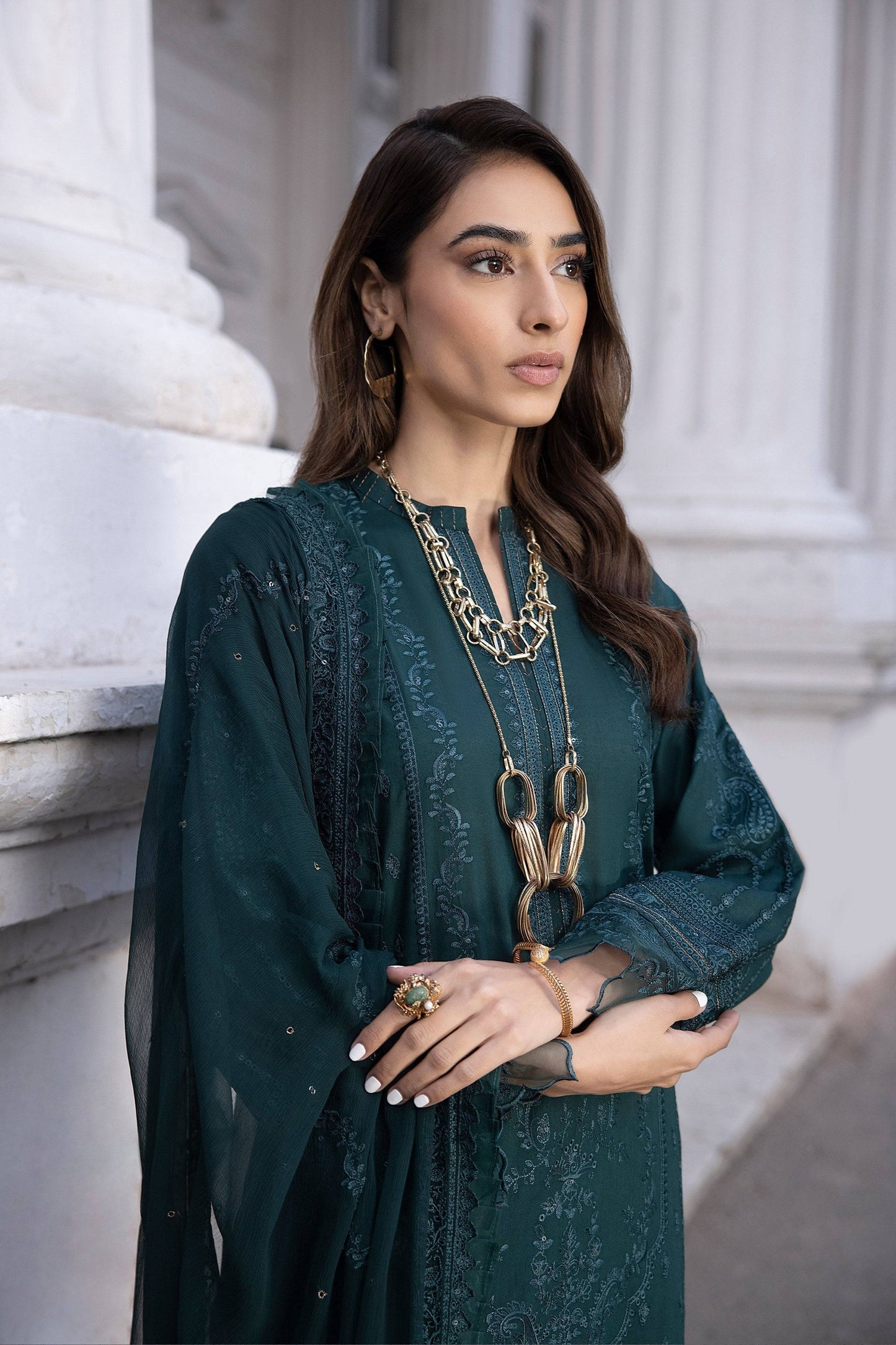 LSM | Spring Embroidered 24 | A-13 - Pakistani Designer Dress - by LSM | Type: Luxury - 100% Original at Saira Sultan