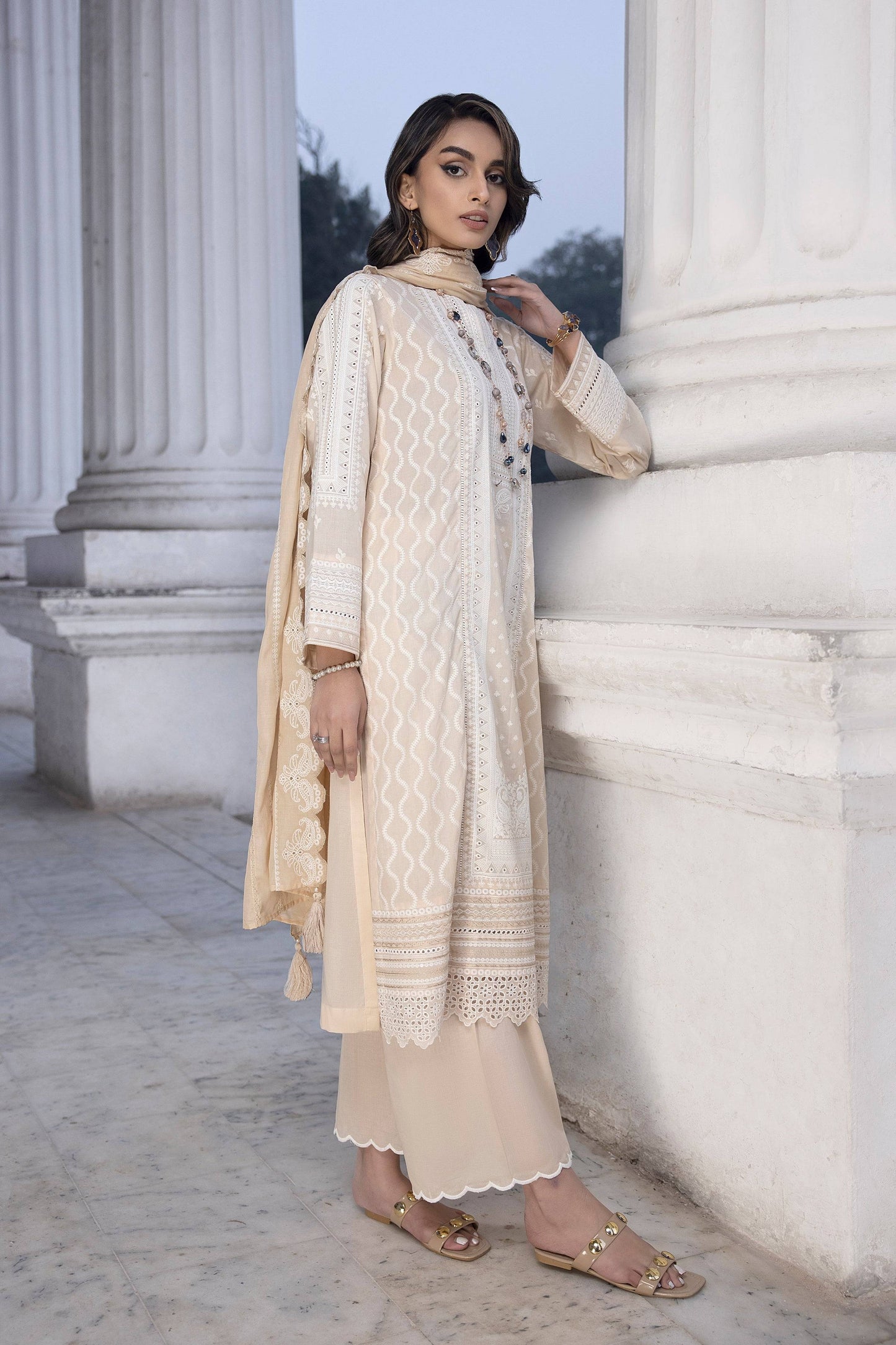 LSM | Spring Embroidered 24 | A-6 - Pakistani Designer Dress - by LSM | Type: Luxury - 100% Original at Saira Sultan