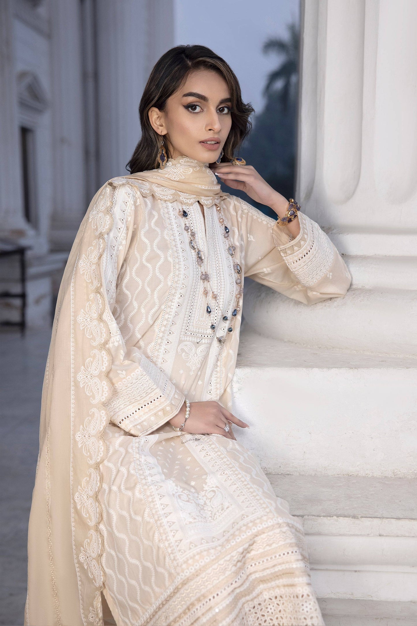 LSM | Spring Embroidered 24 | A-6 - Pakistani Designer Dress - by LSM | Type: Luxury - 100% Original at Saira Sultan
