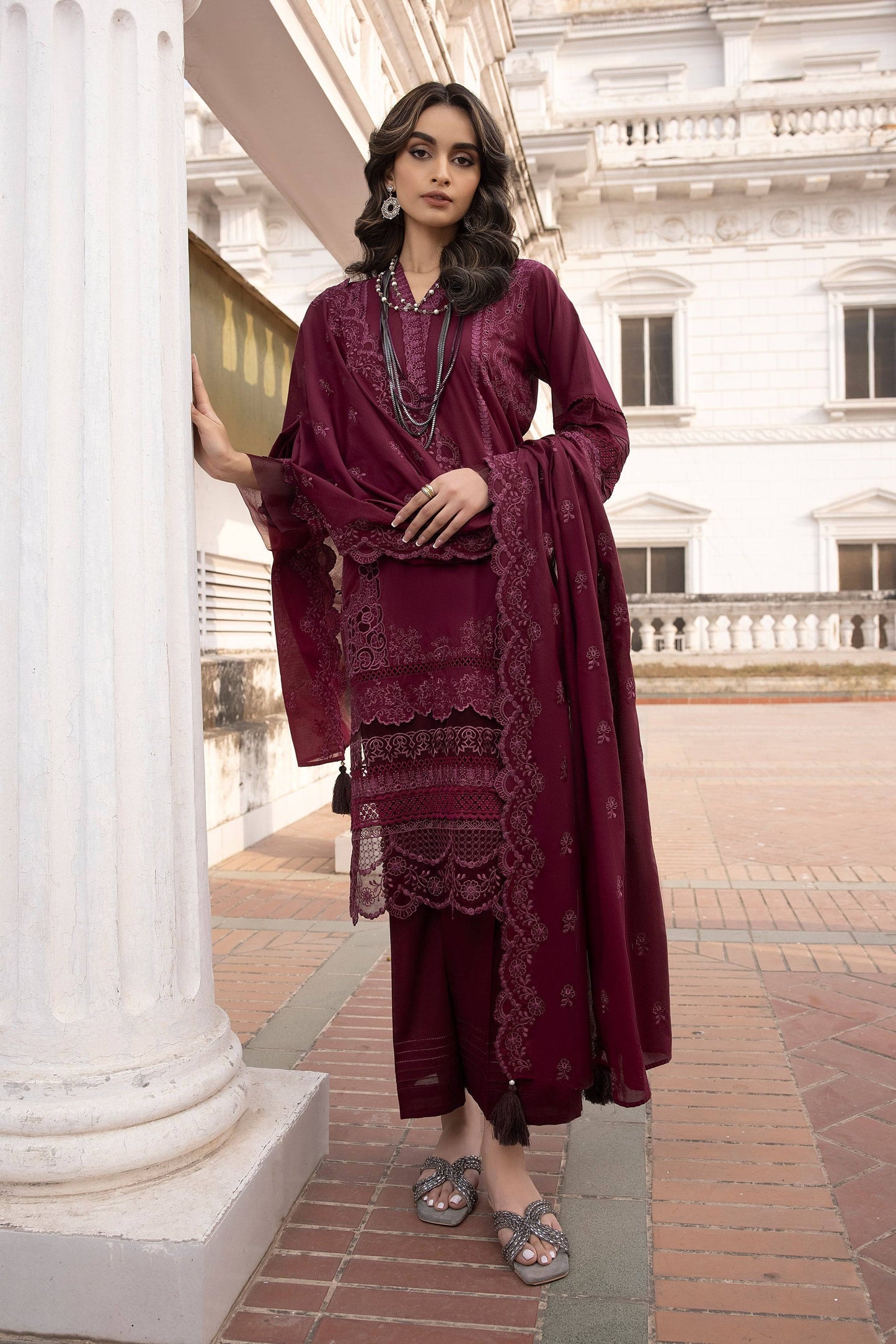 LSM | Spring Embroidered 24 | A-9 - Pakistani Designer Dress - by LSM | Type: Luxury - 100% Original at Saira Sultan