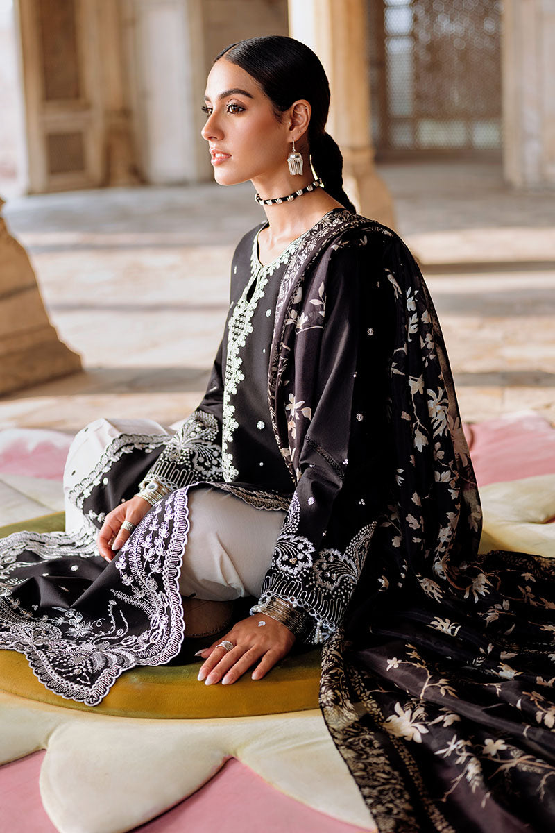 Cross Stitch | Eid Lawn Edit 25 | EBONY VOGUE XL Black Lawn