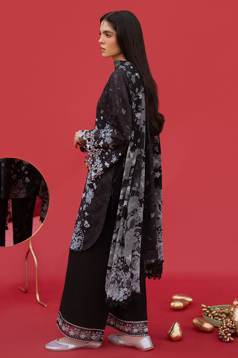 Cross Stitch | Eid Lawn Edit 25 | RAVEN WHISPER S Black Lawn