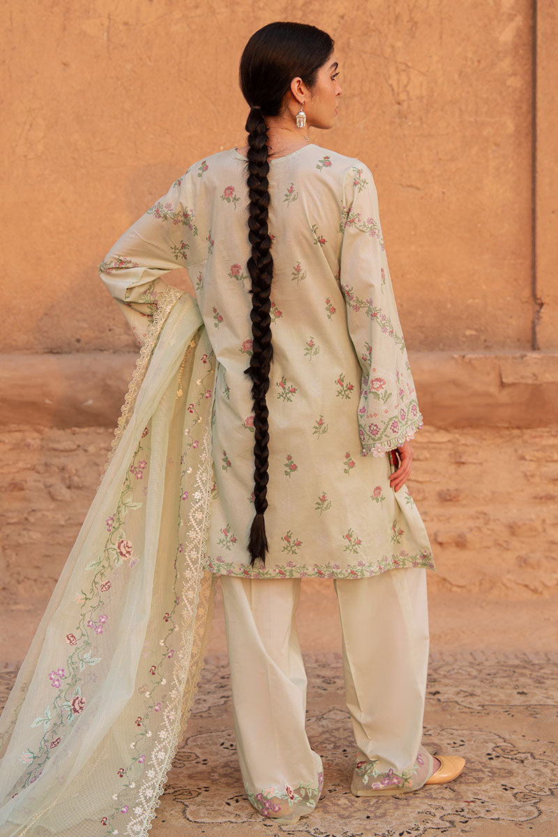 Cross Stitch | Eid Lawn Edit 25 | CITRINE AURA S Mint Green Lawn