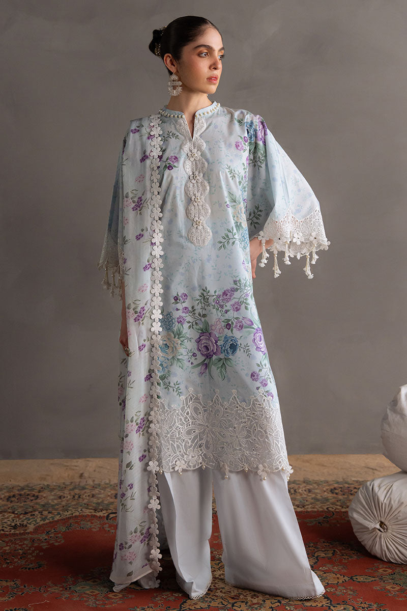 Cross Stitch | Eid Lawn Edit 25 | OCEAN BREEZE S Sky Blue Lawn