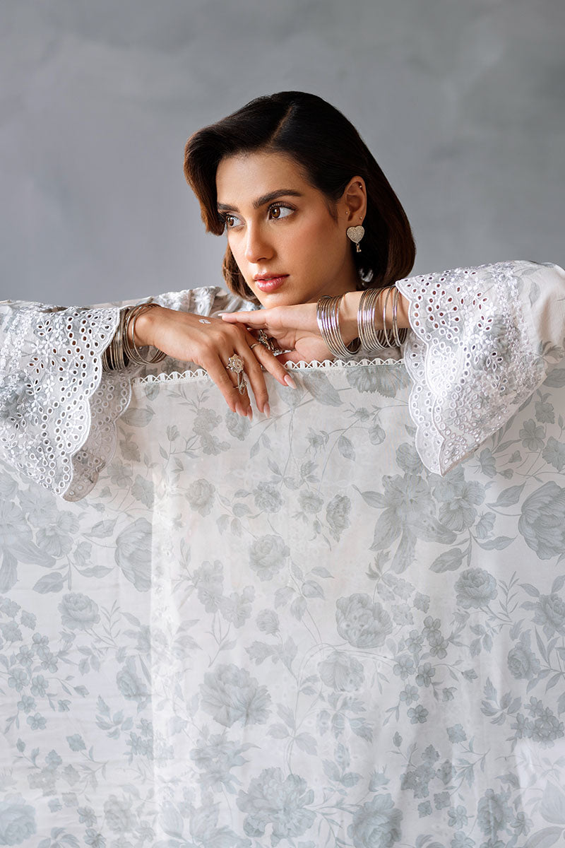 Cross Stitch | Eid Lawn Edit 25 | MESH BLOOM L White Lawn
