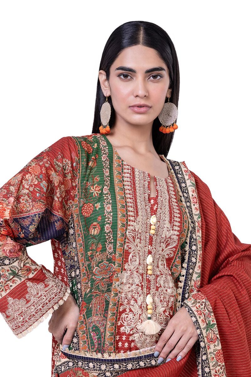 Khaadi | My Winter Mood | LKM02 M Deep Red Khaddar Messuri