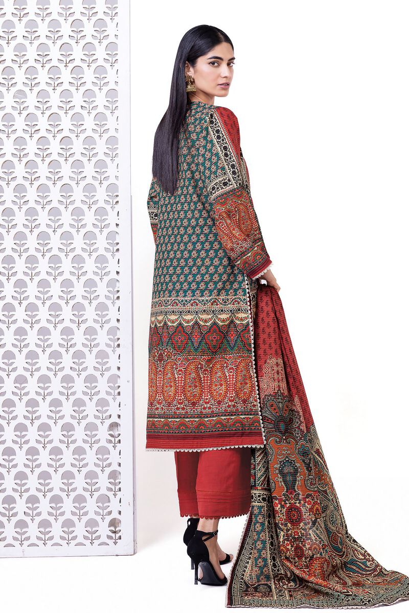 Khaadi | My Winter Mood | LKM06 S Deep Red Khaddar Messuri