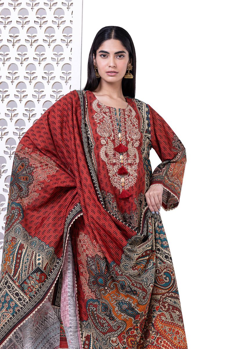 Khaadi | My Winter Mood | LKM06 M Deep Red Khaddar Messuri