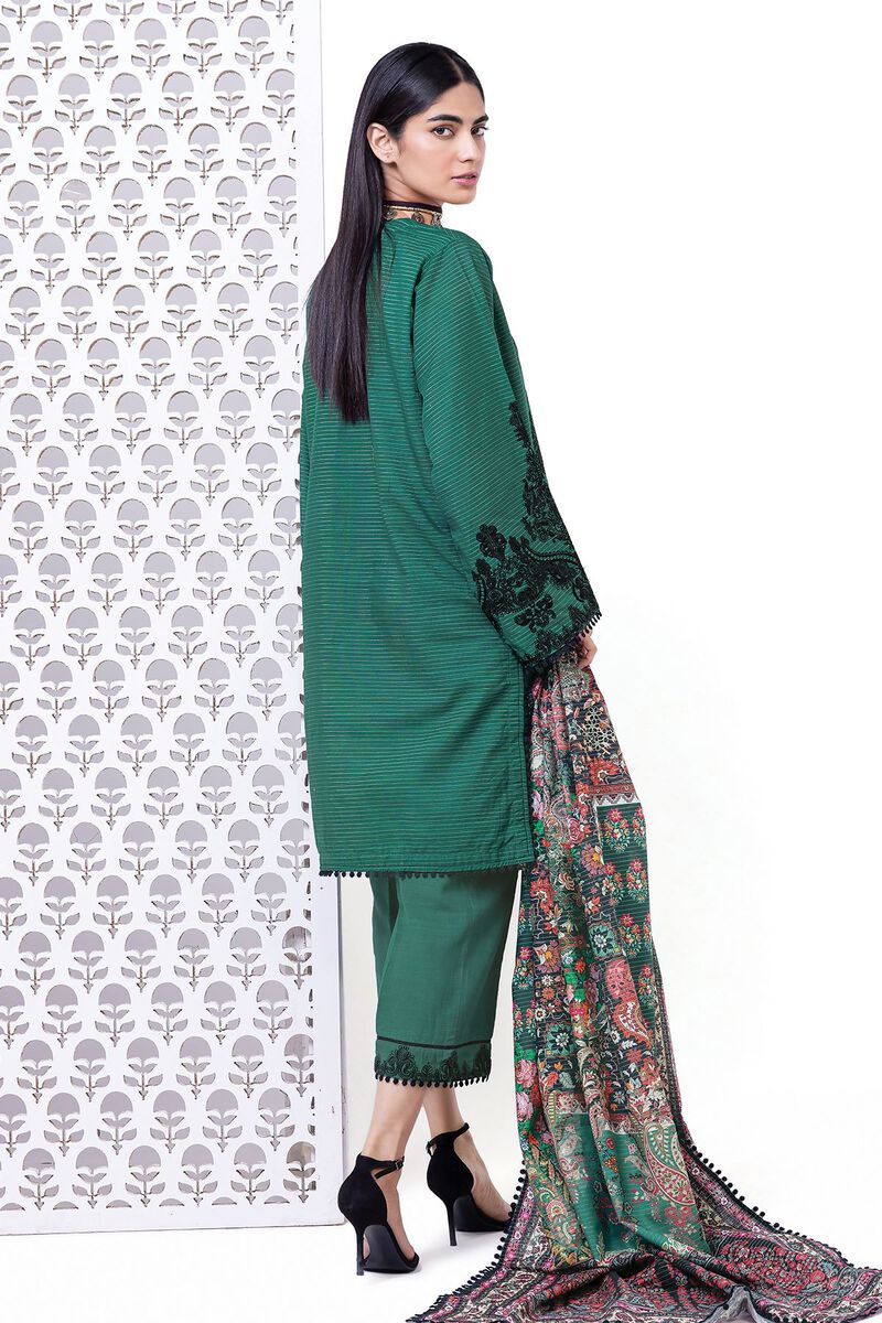 Khaadi | My Winter Mood | LKM10 S Teal Green Khaddar Messuri
