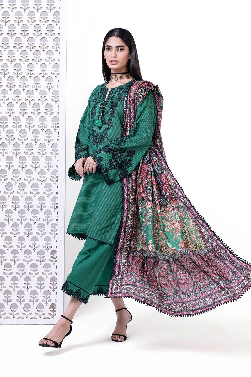 Khaadi | My Winter Mood | LKM10 M Teal Green Khaddar Messuri