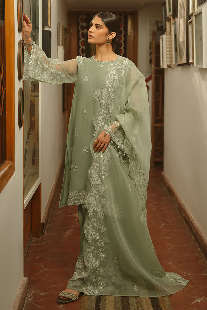 Cross Stitch | Luxe Atelier 25 | GREEN LILY M Mint Green Organza