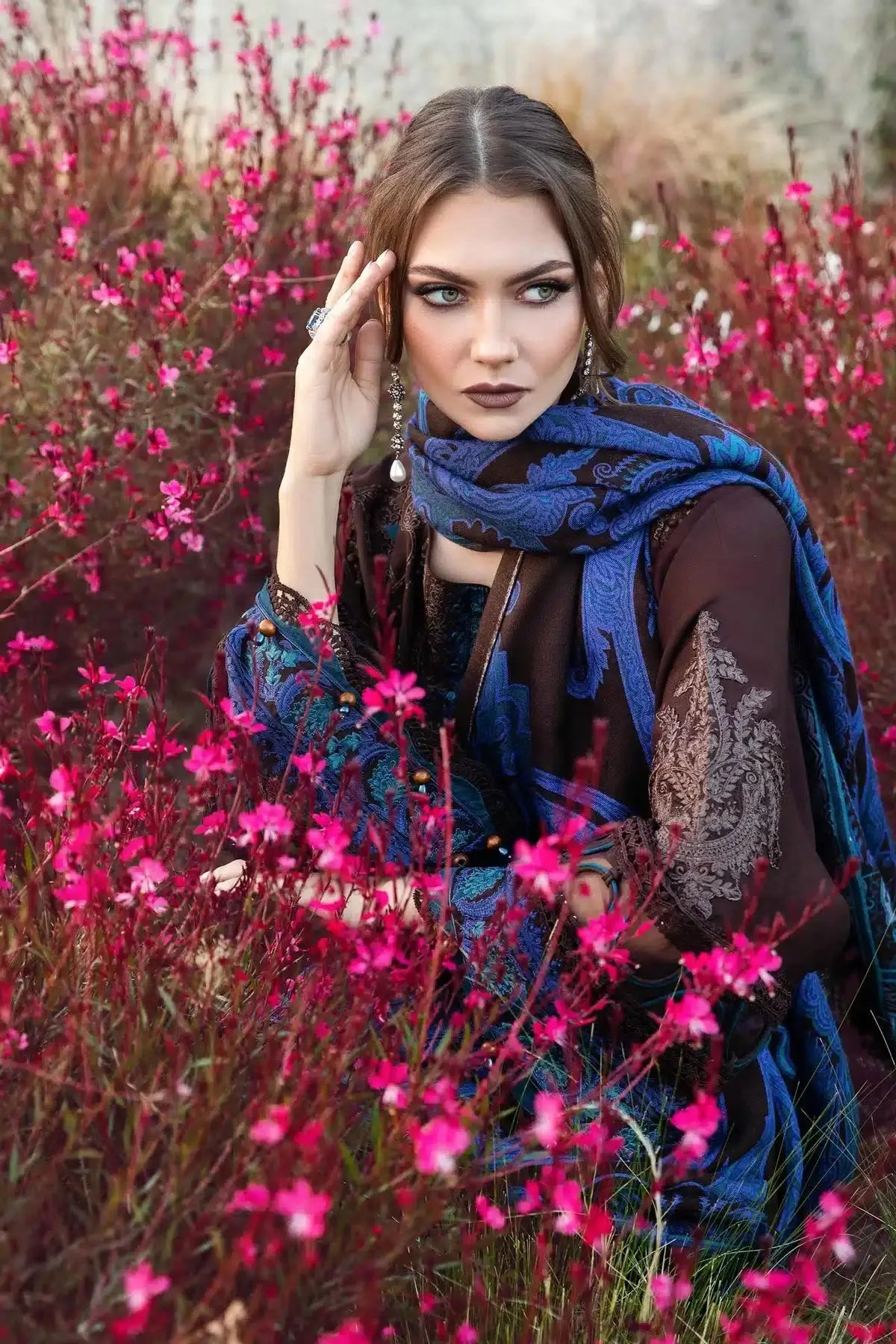 Maria B | M Prints Winter 23 | MPT-2008-B - Pakistani Designer Dress - by Maria B | Type: Luxury - 100% Original at Saira Sultan