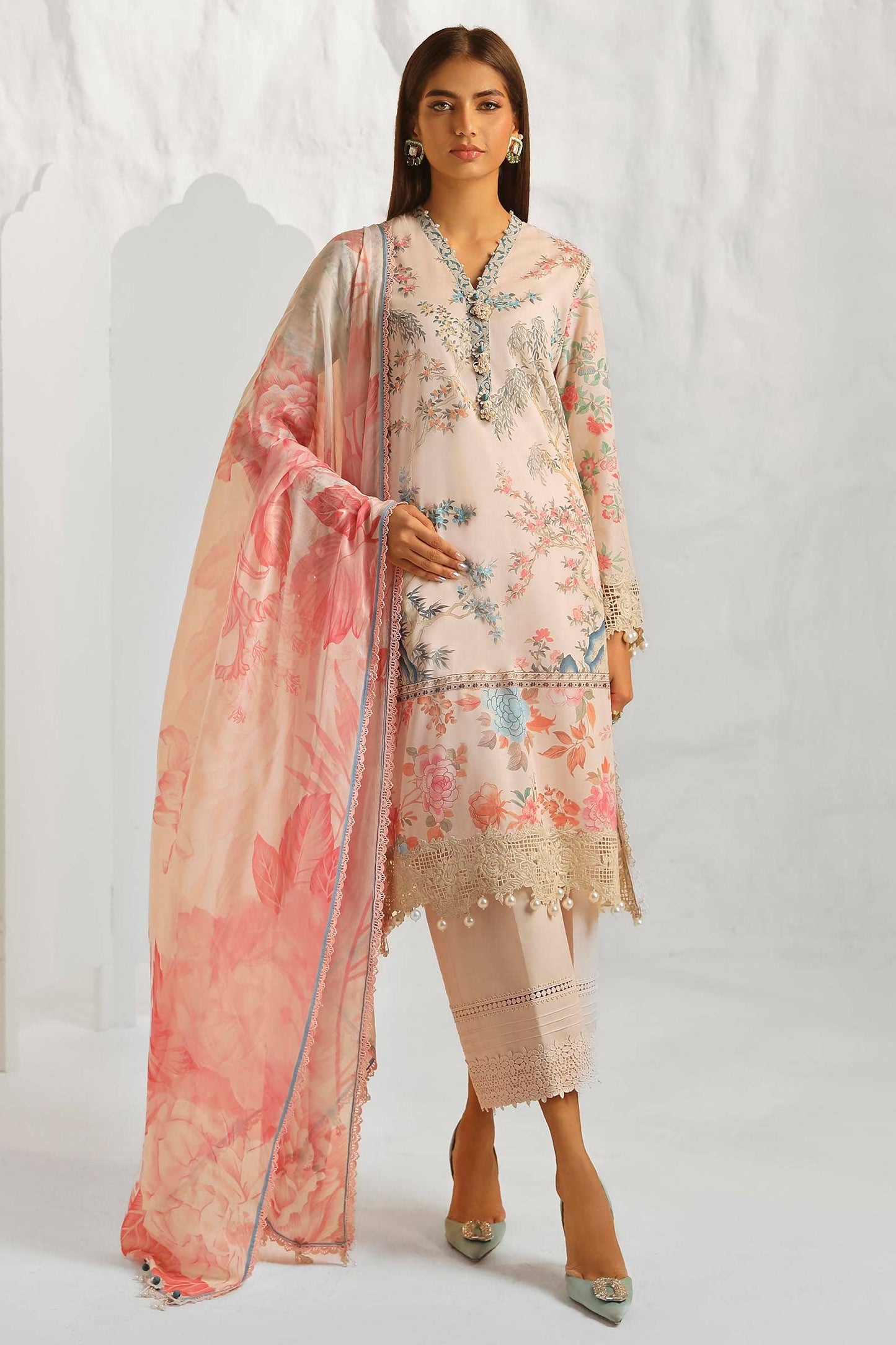 Sana Safinaz | Muzlin Summer 24 | 001A-CI - Pakistani Designer Dress - by Sana Safinaz | Type: Luxury - 100% Original at Saira Sultan