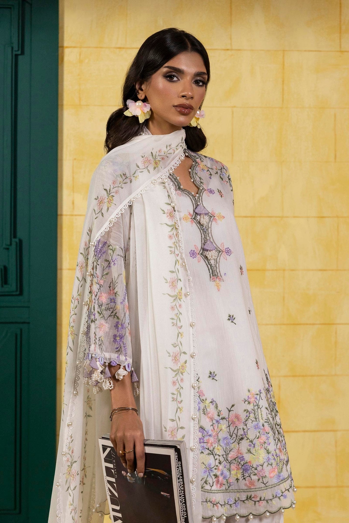 Sana Safinaz | Muzlin Spring 25 | M251-003A-3CJ M Off White Net