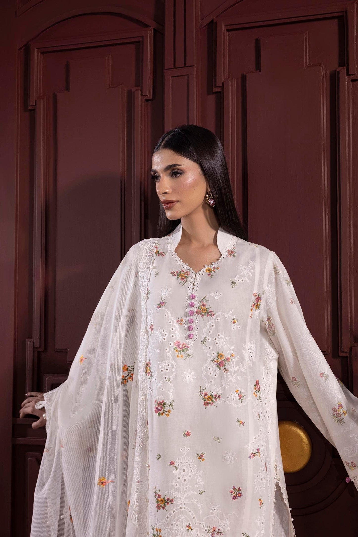 Sana Safinaz | Muzlin Spring 25 | M251-004A-3CT M White Lawn