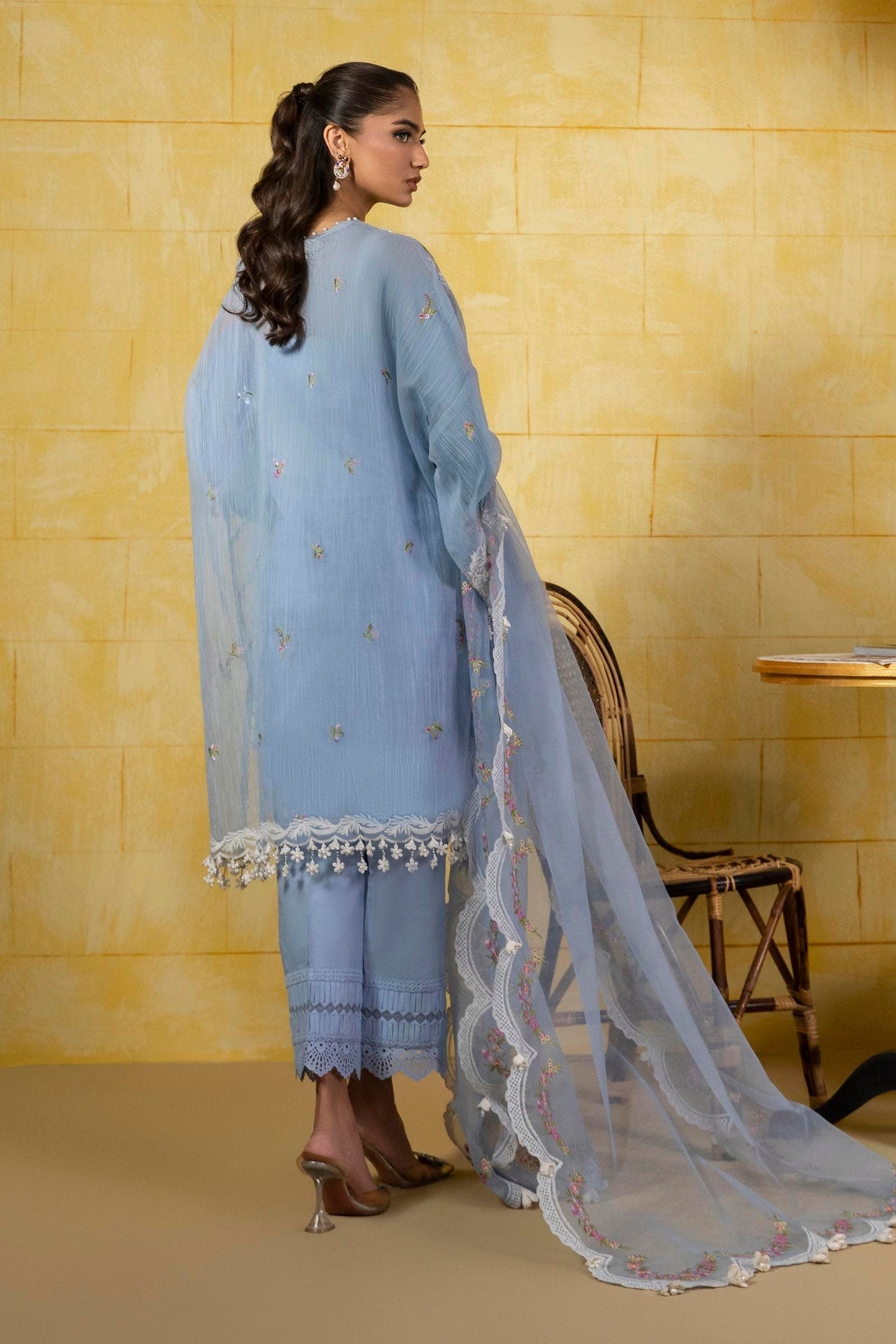 Sana Safinaz | Muzlin Spring 25 | M251-009B-3CT S Blue Gray Net