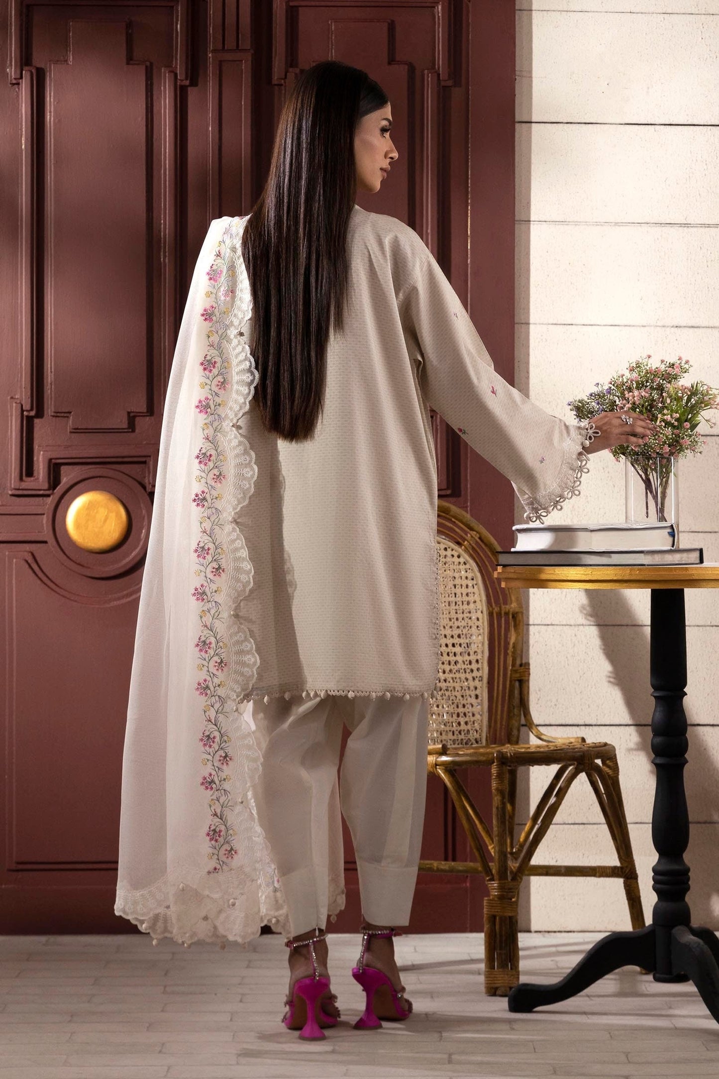 Sana Safinaz | Muzlin Spring 25 | M251-014A-3CT S Off White Lawn