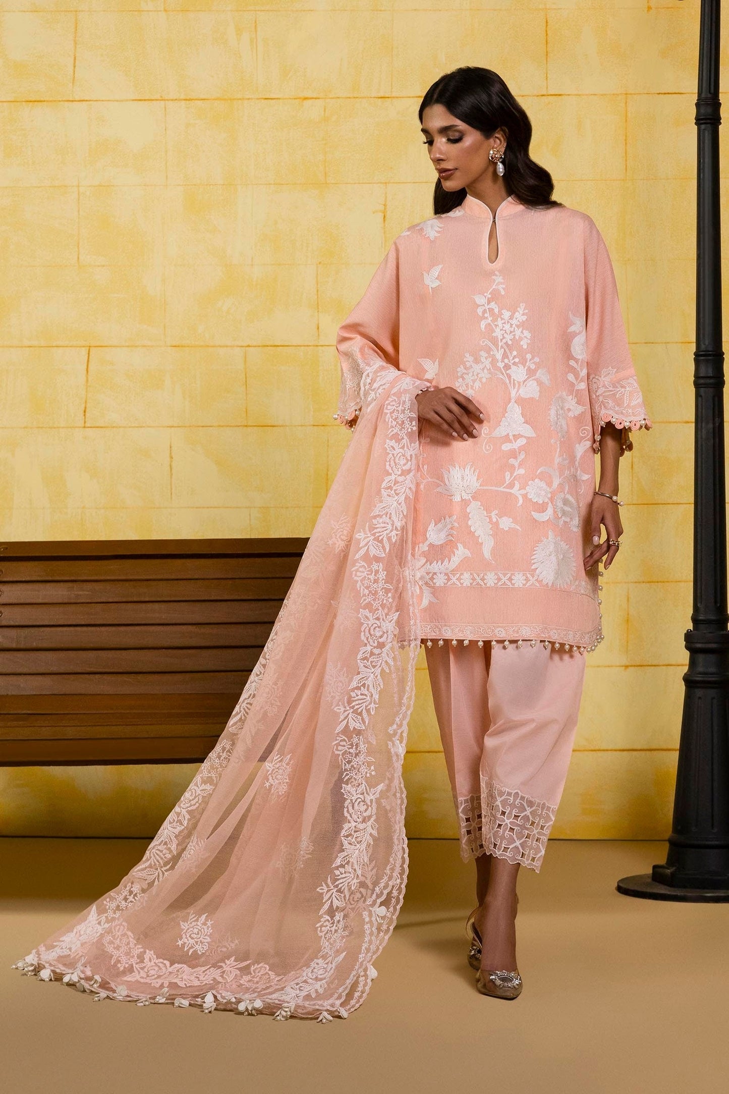 Sana Safinaz | Muzlin Spring 25 | M251-015A-3CT XS Peach Pink Cambric