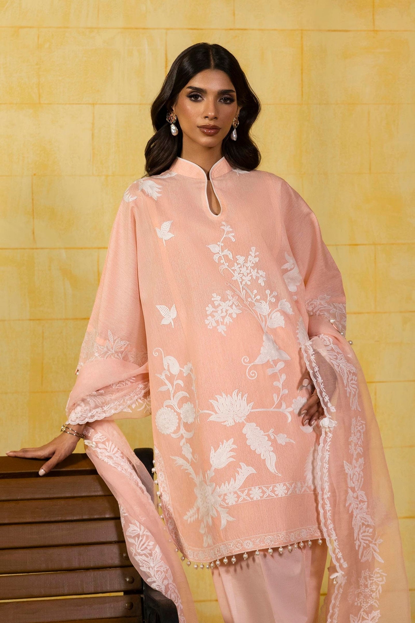 Sana Safinaz | Muzlin Spring 25 | M251-015A-3CT M Peach Pink Cambric
