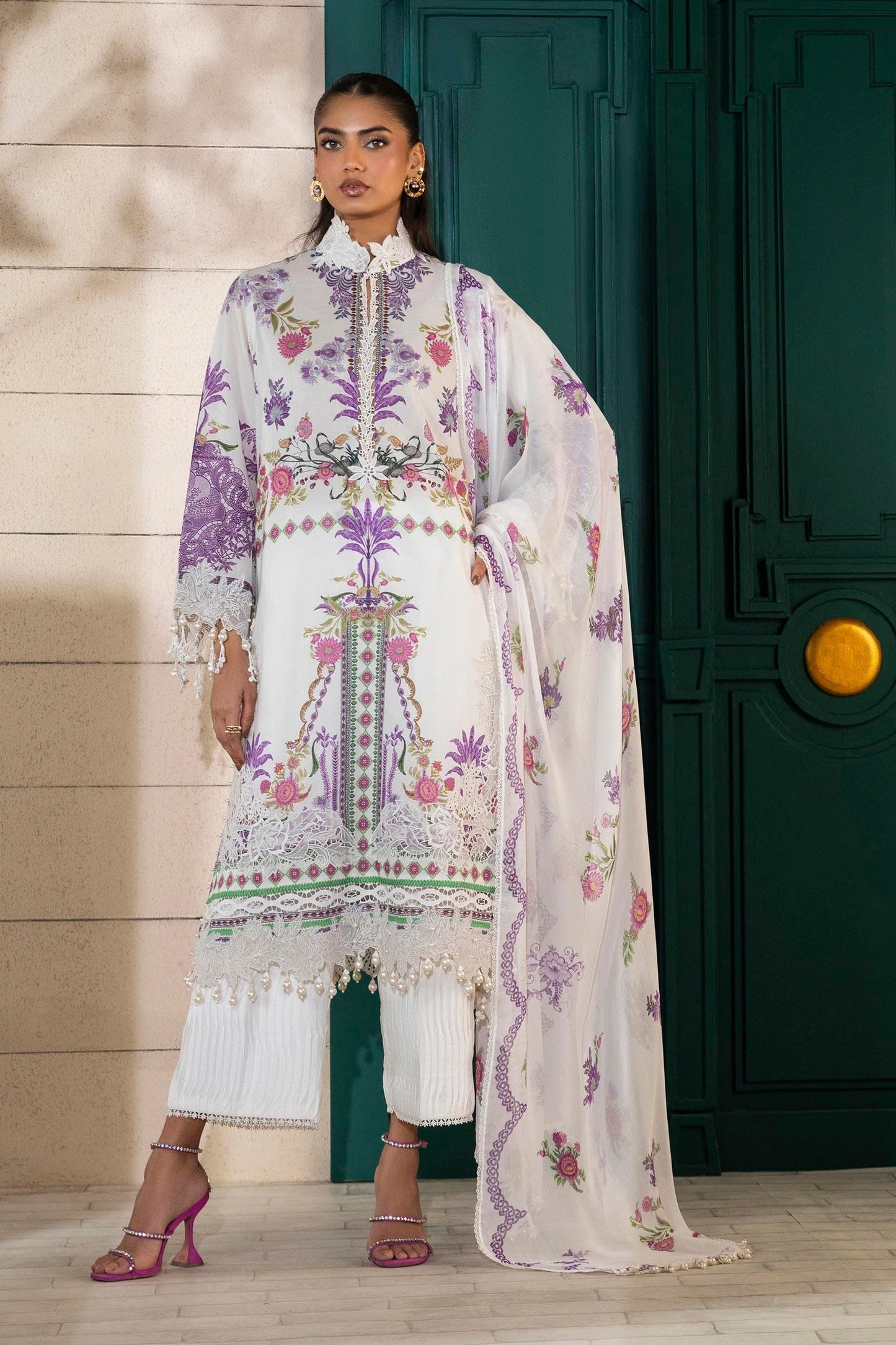 Sana Safinaz | Muzlin Spring 25 | M251-019A-3CS XS White Lawn