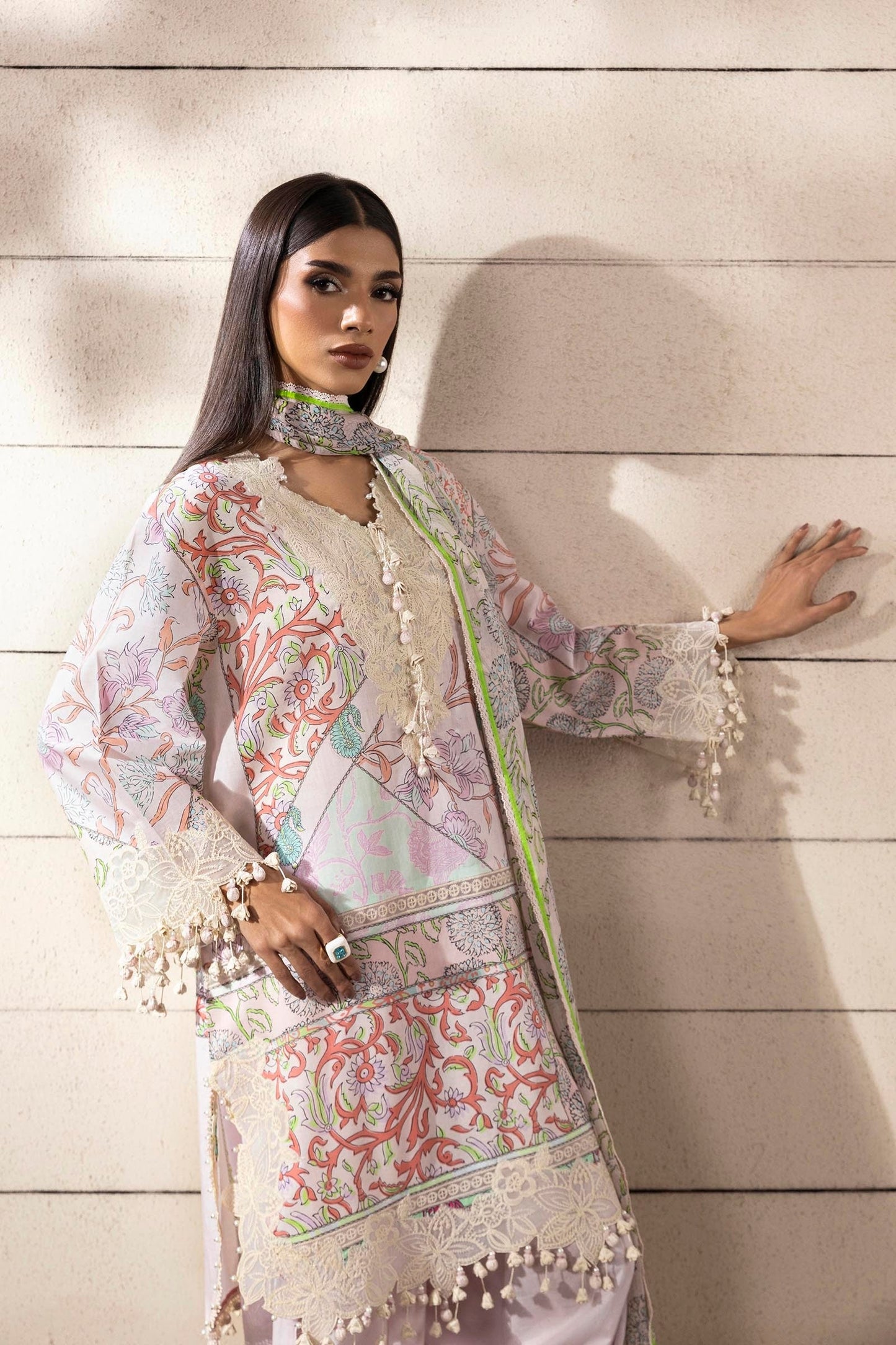 Sana Safinaz | Muzlin Spring 25 | M251-027A-3CI M Ice Pink Lawn