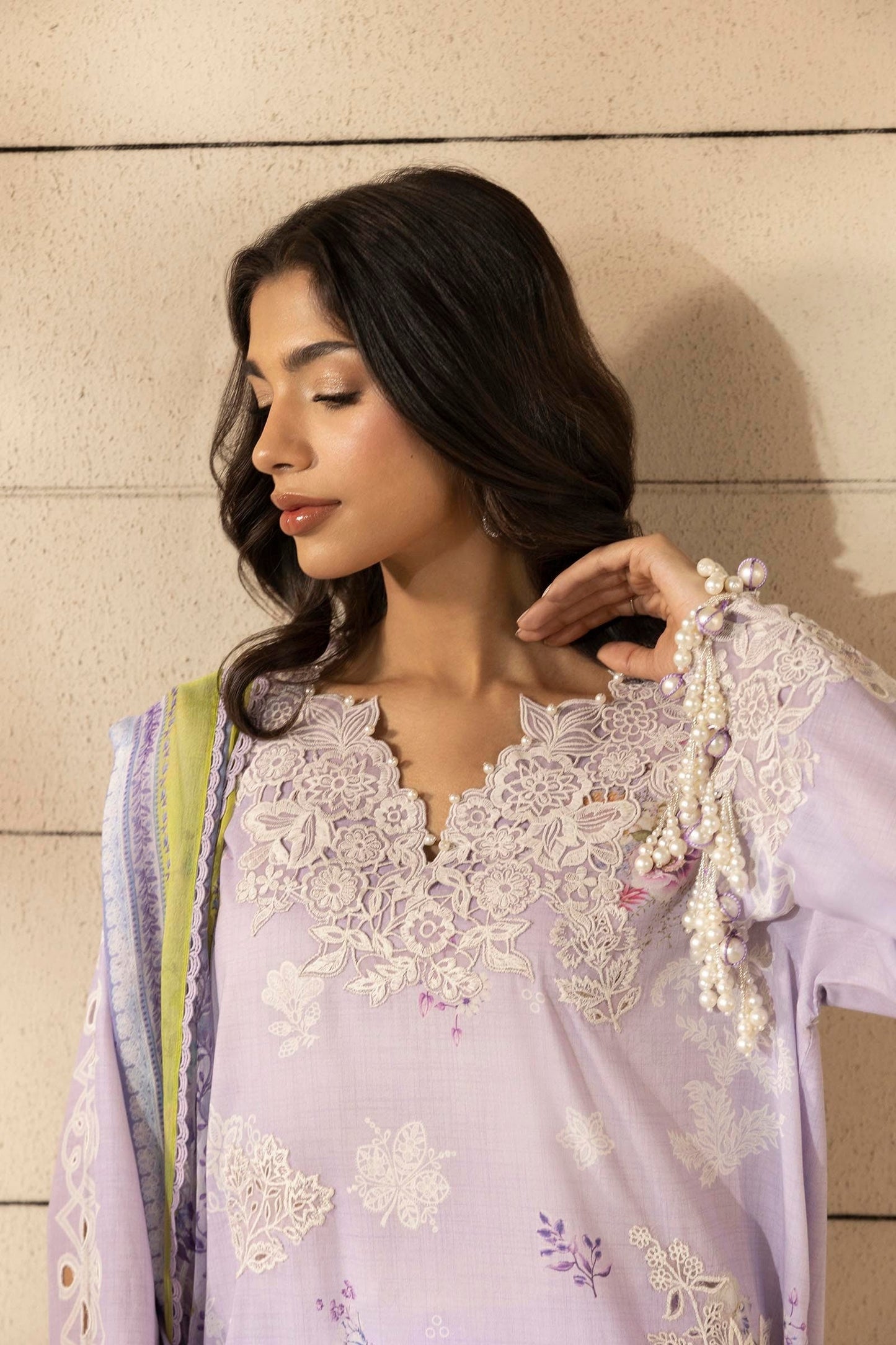 Sana Safinaz | Muzlin Spring 25 | M251-029A-3CI M Lilac Lawn