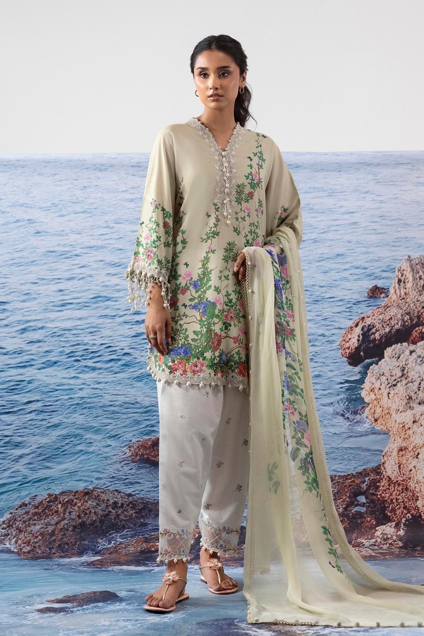 Sana Safinaz | Muzlin Summer 25 | 002B XS Mint Green Lawn