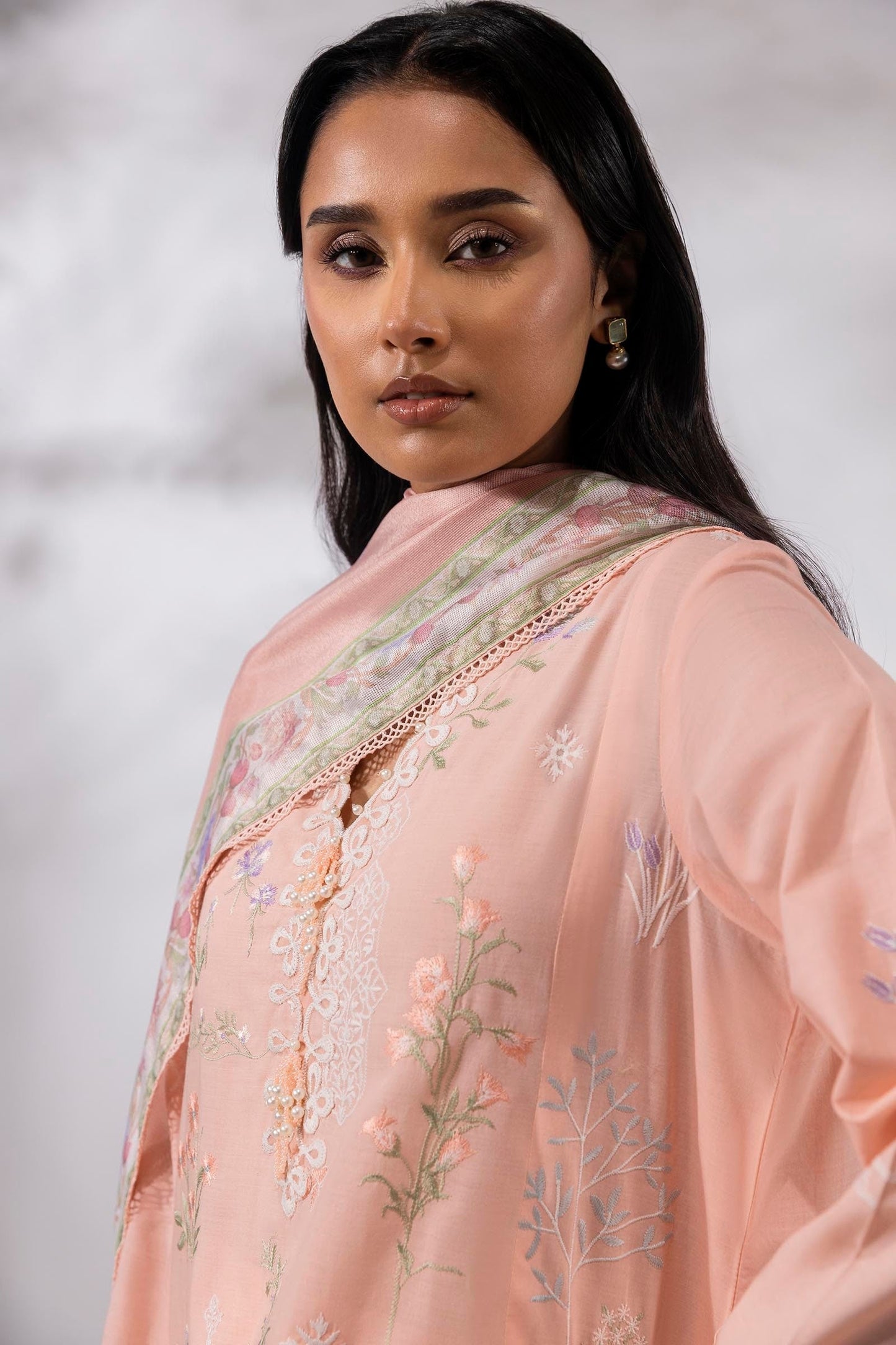 Sana Safinaz | Muzlin Summer 25 | 010B M Peach Pink Lawn
