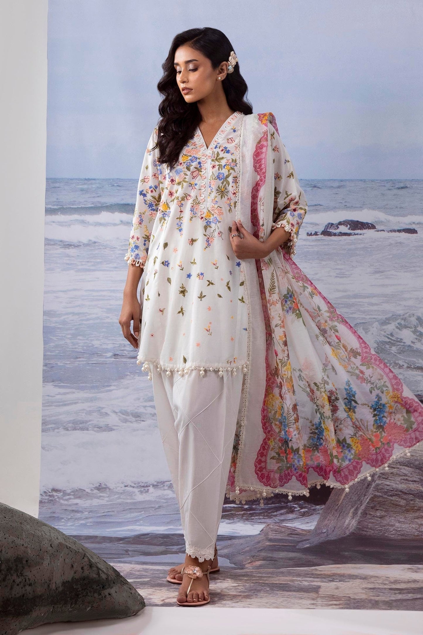 Sana Safinaz | Muzlin Summer 25 | 015A XS White Lawn