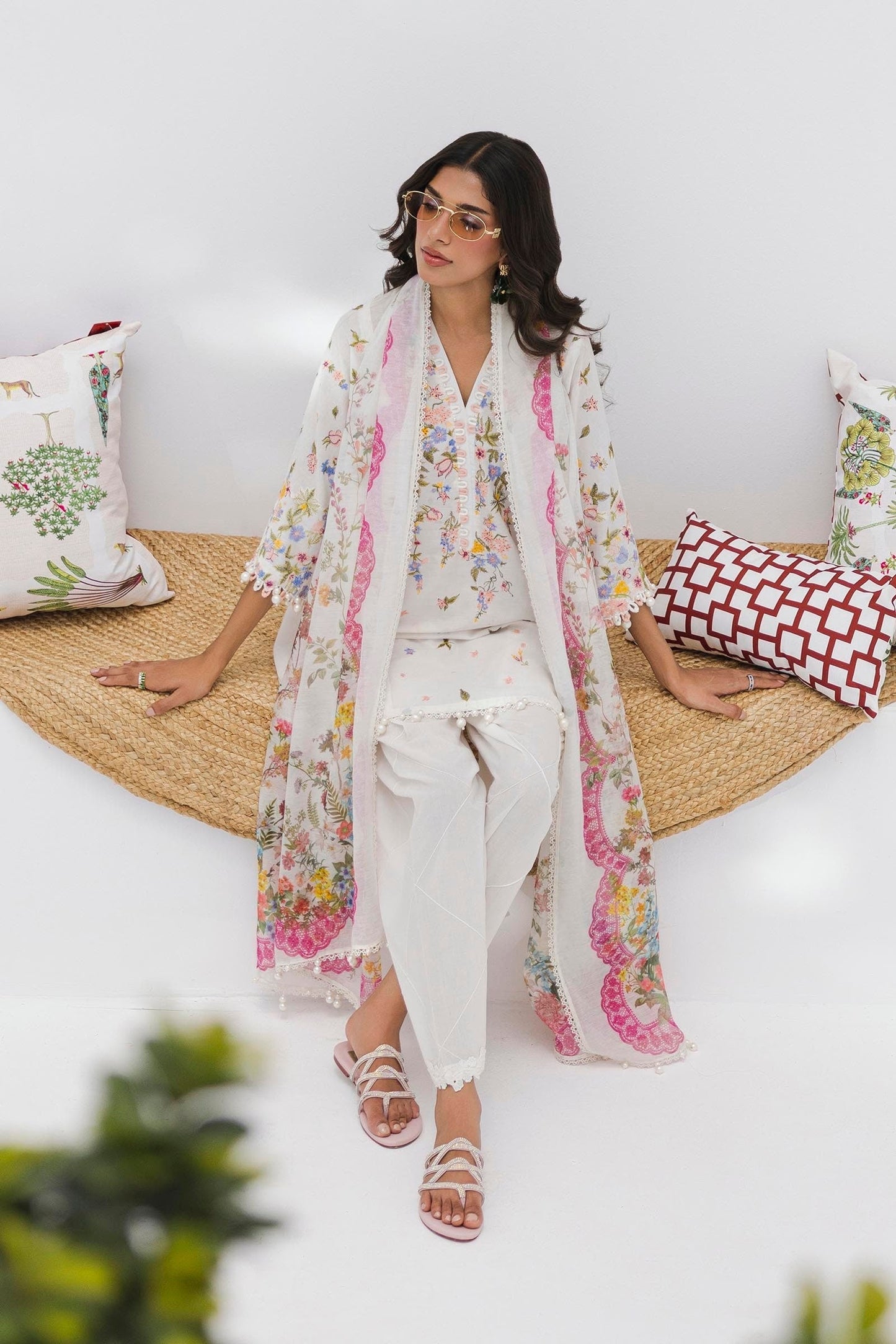 Sana Safinaz | Muzlin Summer 25 | 015A Custom Size White Lawn