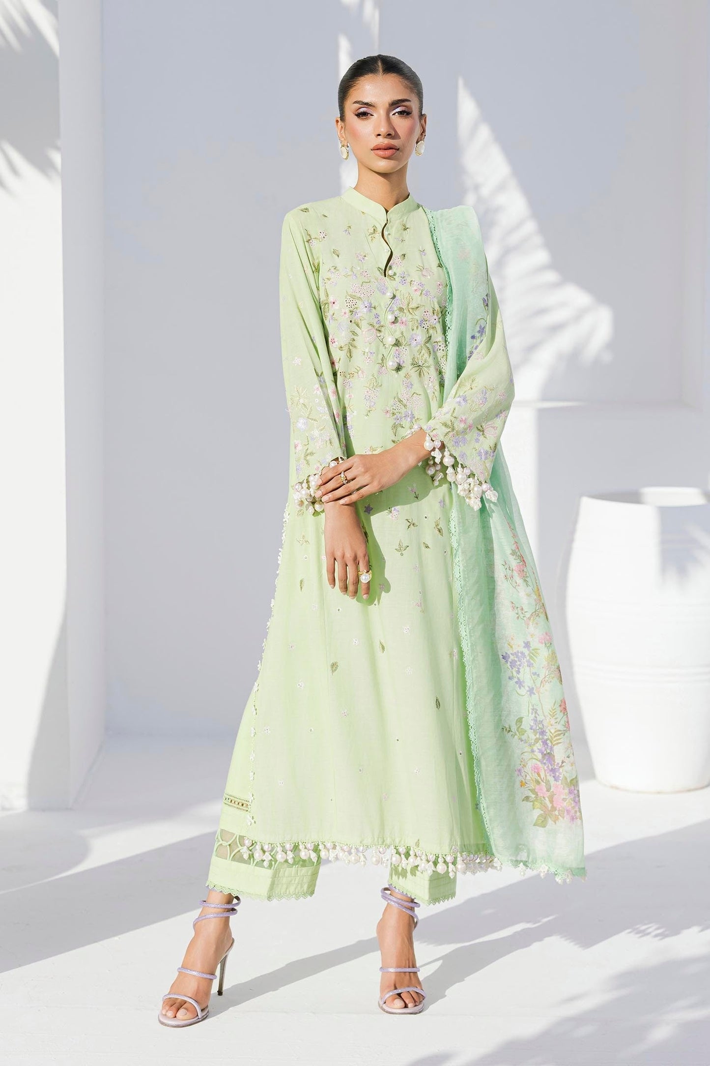 Sana Safinaz | Muzlin Summer 25 | 015B L Sage Lawn