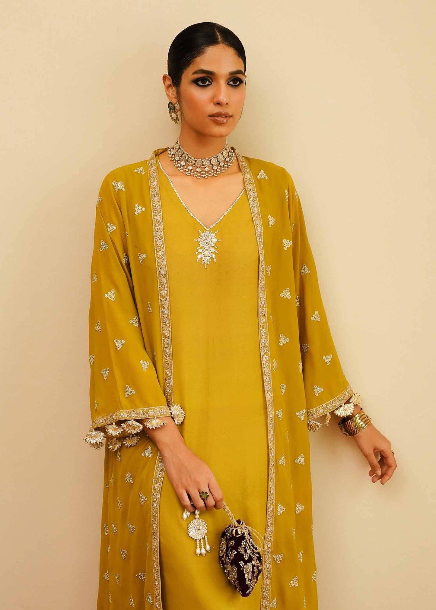 Mahgul | Eid Edit 2024 | Mustard Shine - Pakistani Designer Dress - by Mahgul | Type: Luxury - 100% Original at Saira Sultan