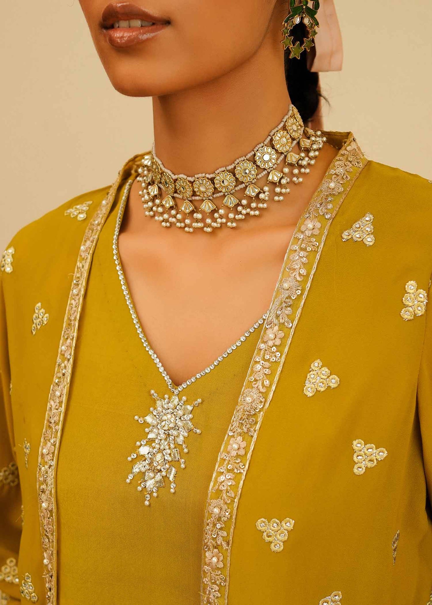 Mahgul | Eid Edit 2024 | Mustard Shine - Pakistani Designer Dress - by Mahgul | Type: Luxury - 100% Original at Saira Sultan
