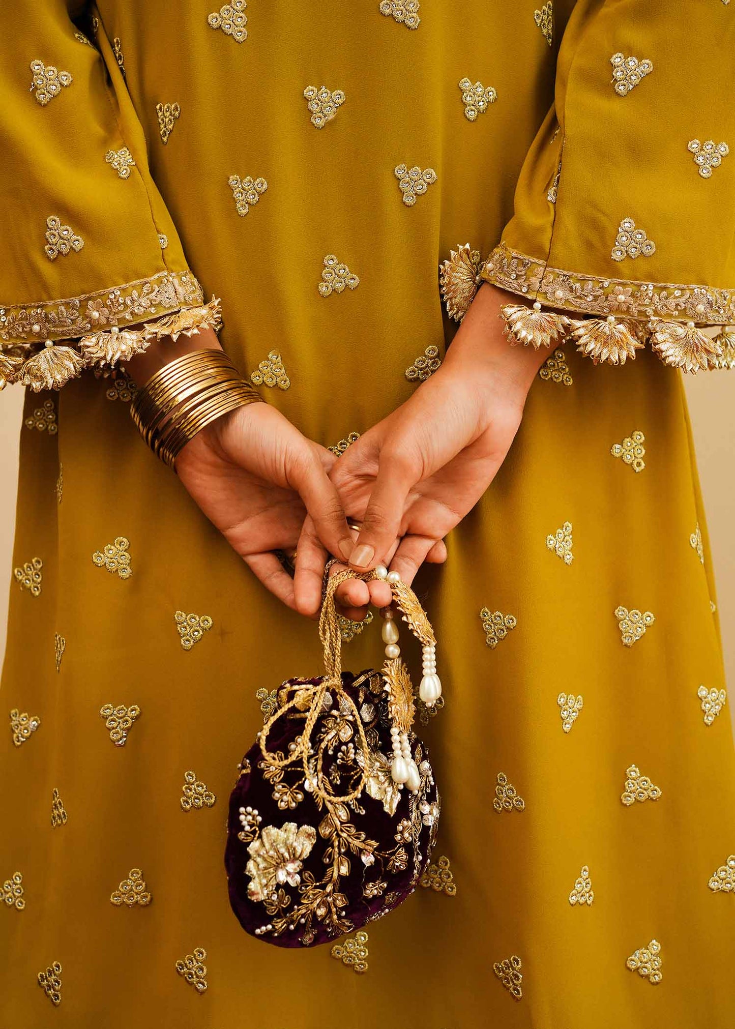 Mahgul | Eid Edit 2024 | Mustard Shine - Pakistani Designer Dress - by Mahgul | Type: Luxury - 100% Original at Saira Sultan