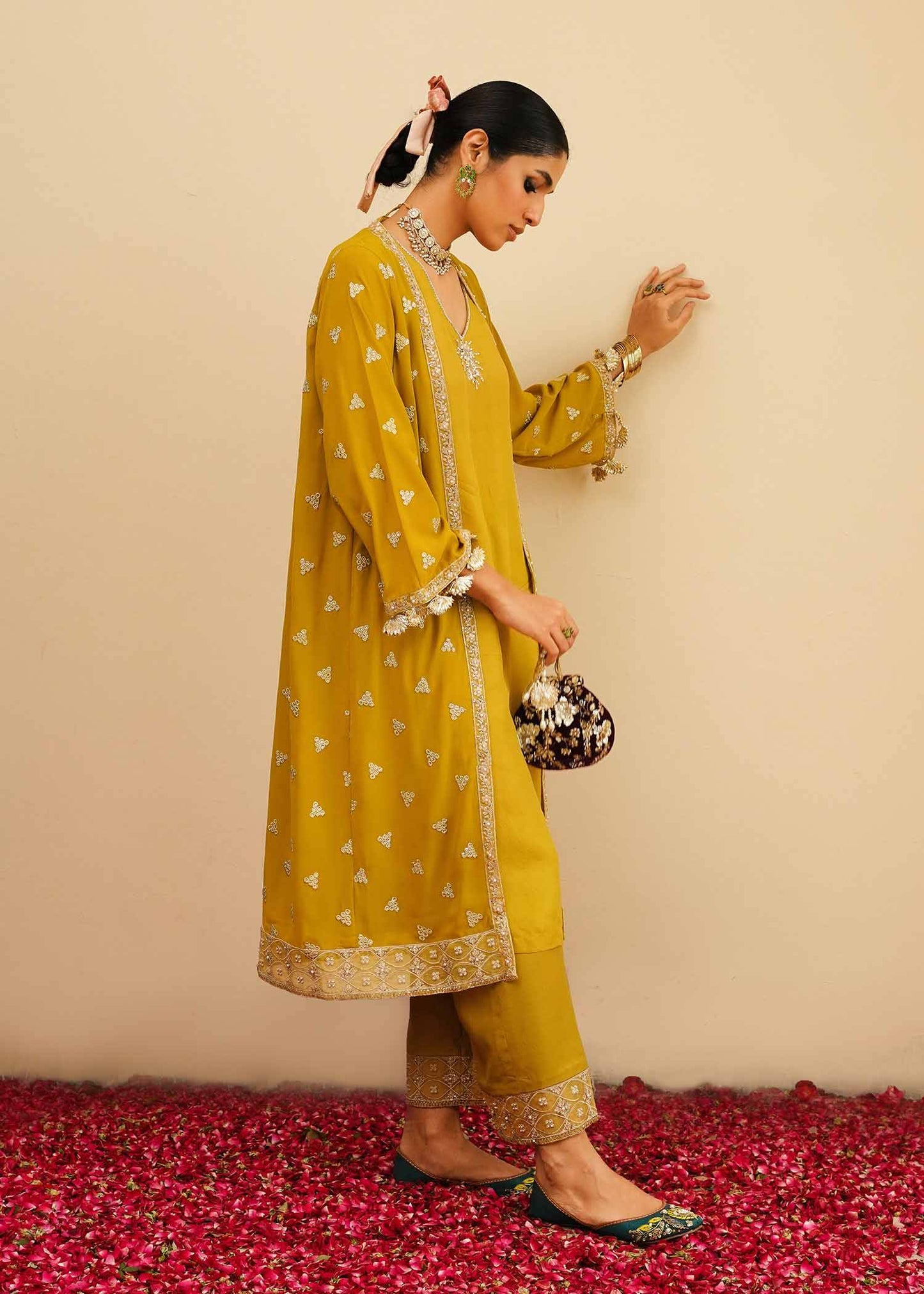 Mahgul | Eid Edit 2024 | Mustard Shine - Pakistani Designer Dress - by Mahgul | Type: Luxury - 100% Original at Saira Sultan