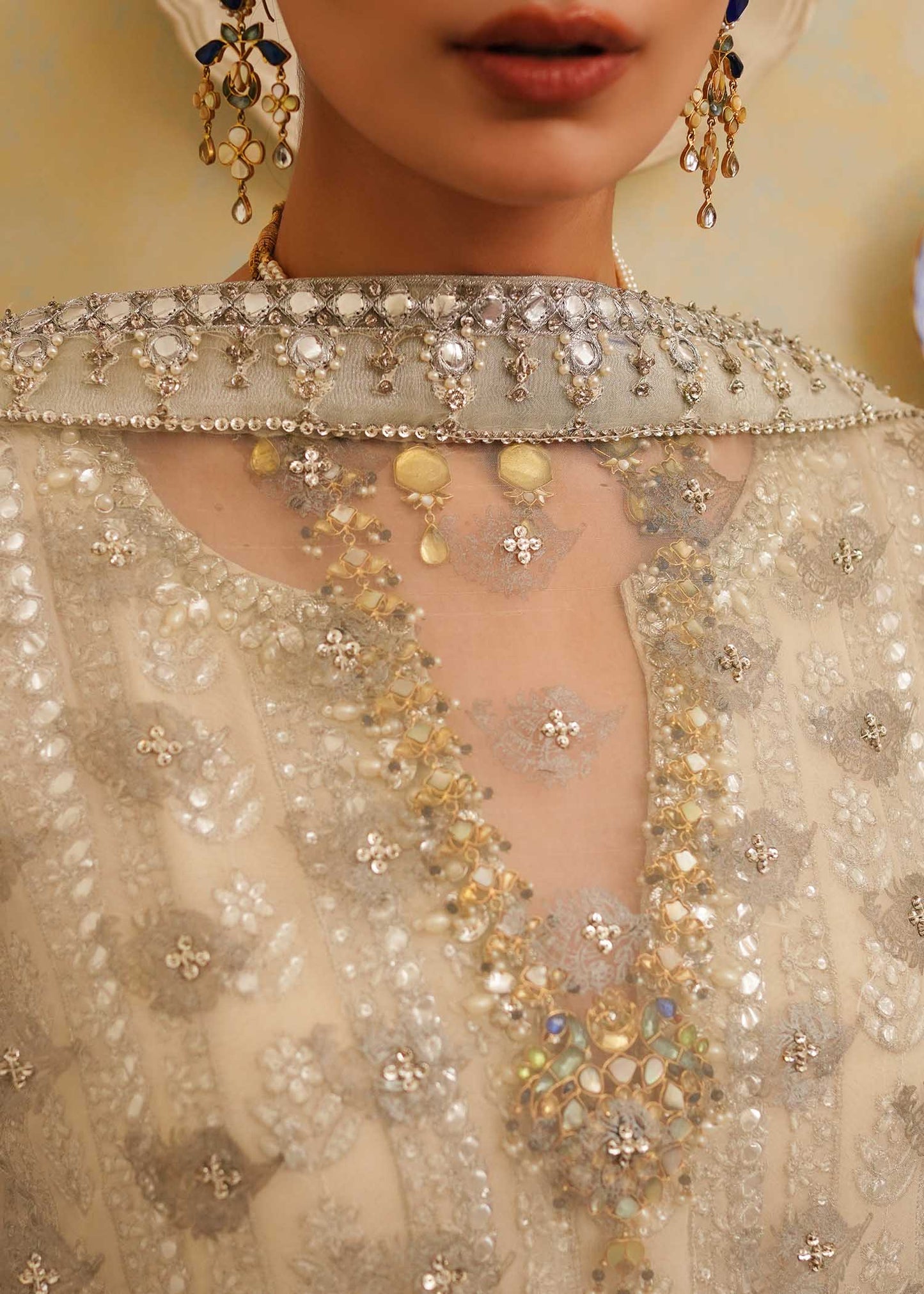 Mahgul | Eid Edit 2024 | Crushed Silver - Pakistani Designer Dress - by Mahgul | Type: Luxury - 100% Original at Saira Sultan