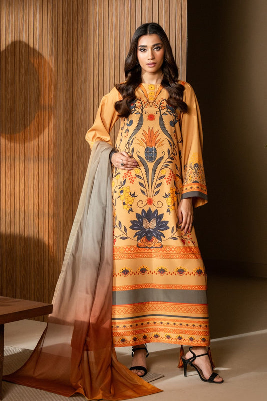 Maryum N Maria | Nazm Collection | MARA - MS50464 XS Pale Peach Silk