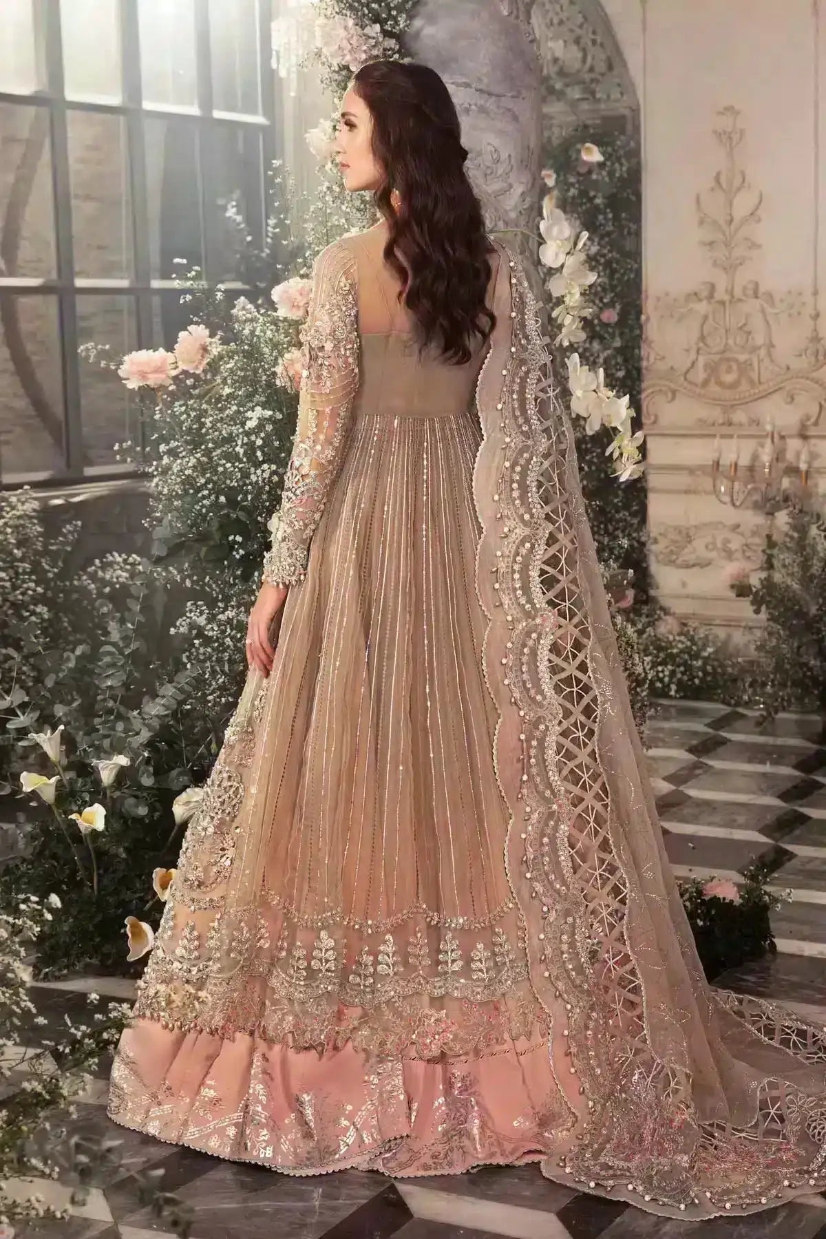 Maria B | Mbroidered Wedding Edition 23 | Grey BD-2703 - Pakistani Designer Dress - by Maria B | Type: Bridal - 100% Original at Saira Sultan