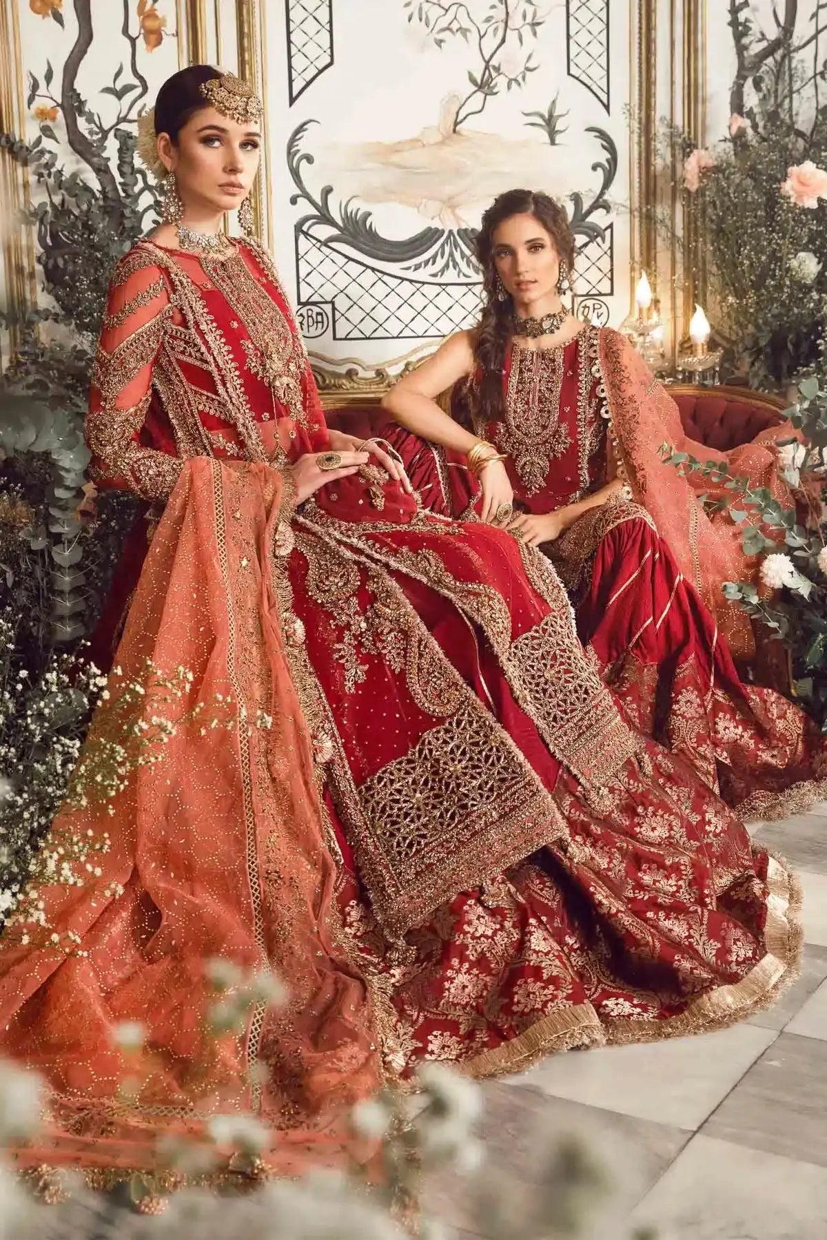 Maria B | Mbroidered Wedding Edition 23 | Maroon BD-2708 - Pakistani Designer Dress - by Maria B | Type: Bridal - 100% Original at Saira Sultan