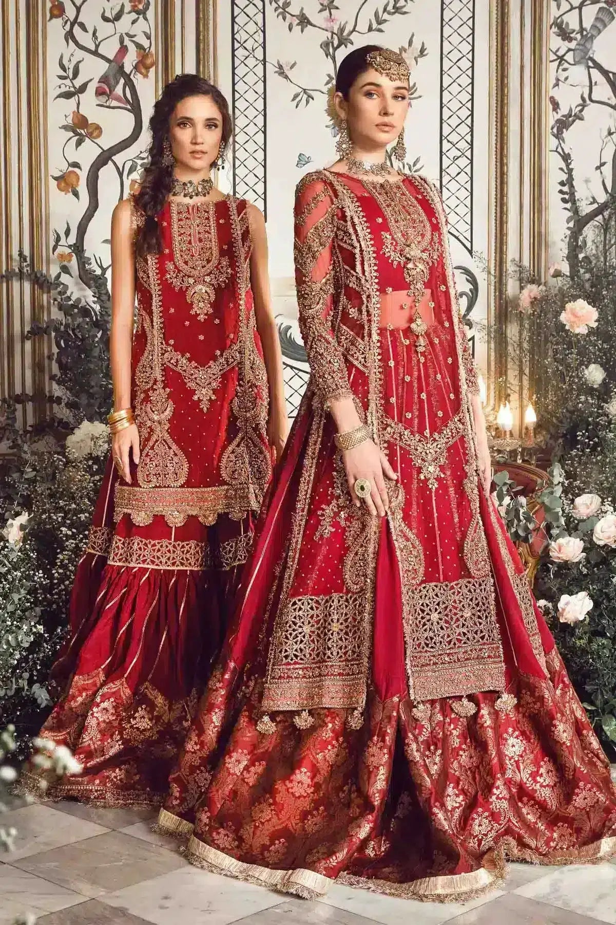 Maria B | Mbroidered Wedding Edition 23 | Maroon BD-2708 - Pakistani Designer Dress - by Maria B | Type: Bridal - 100% Original at Saira Sultan