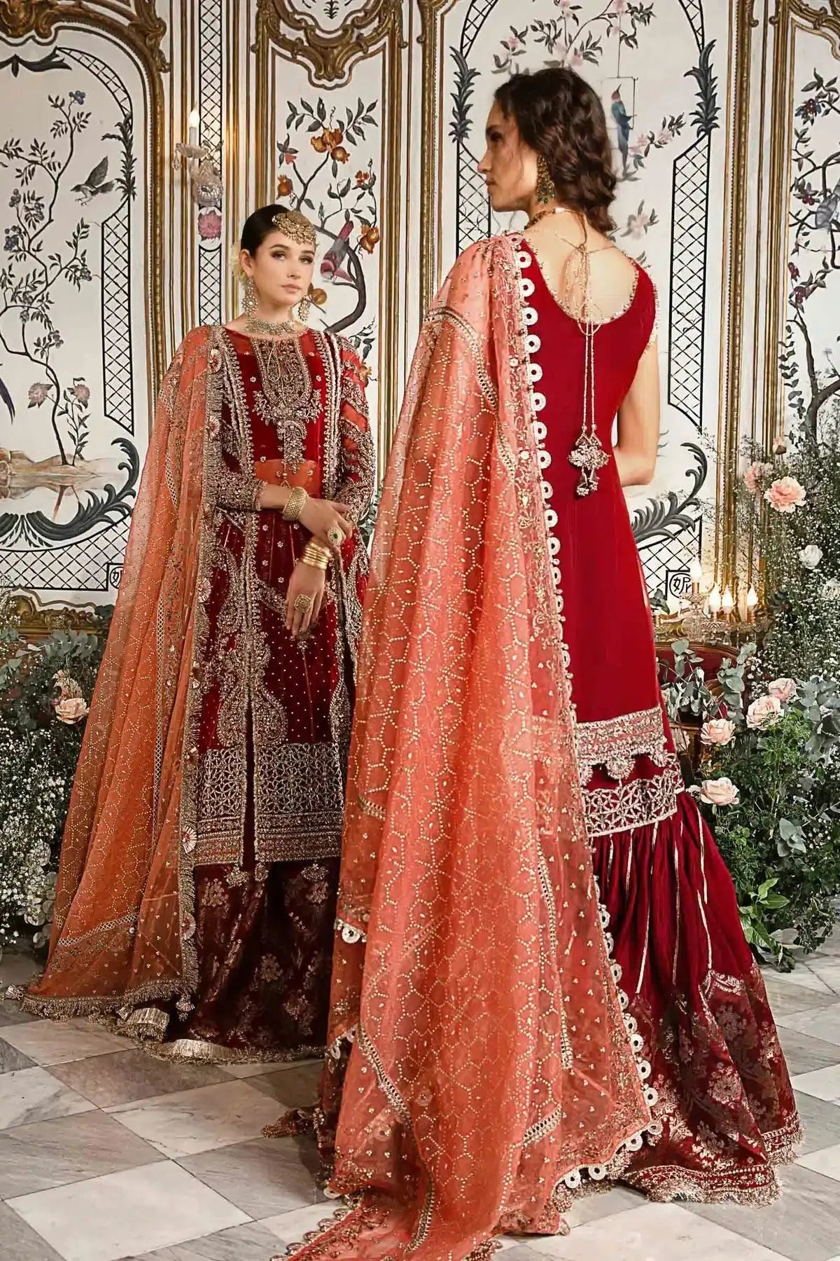 Maria B | Mbroidered Wedding Edition 23 | Maroon BD-2708 - Pakistani Designer Dress - by Maria B | Type: Bridal - 100% Original at Saira Sultan