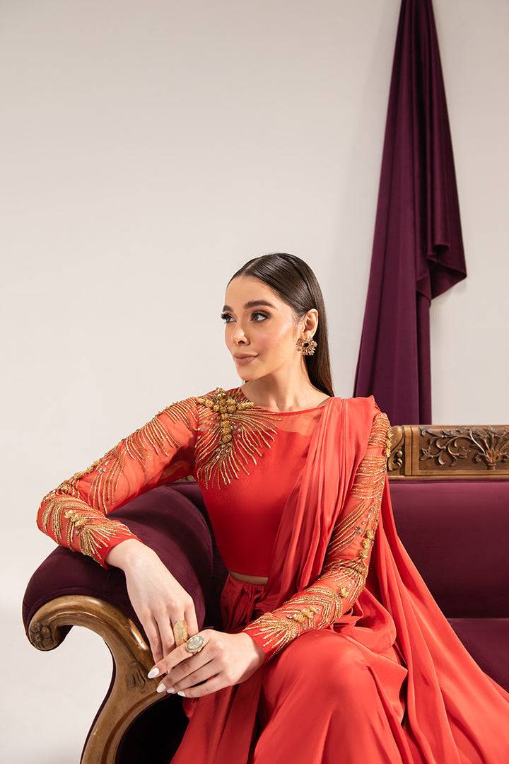 Maria Osama Khan | Tiffany Formals | Carnelian - Pakistani Designer Dress - by Maria Osama Khan | Type: Formal - 100% Original at Saira Sultan