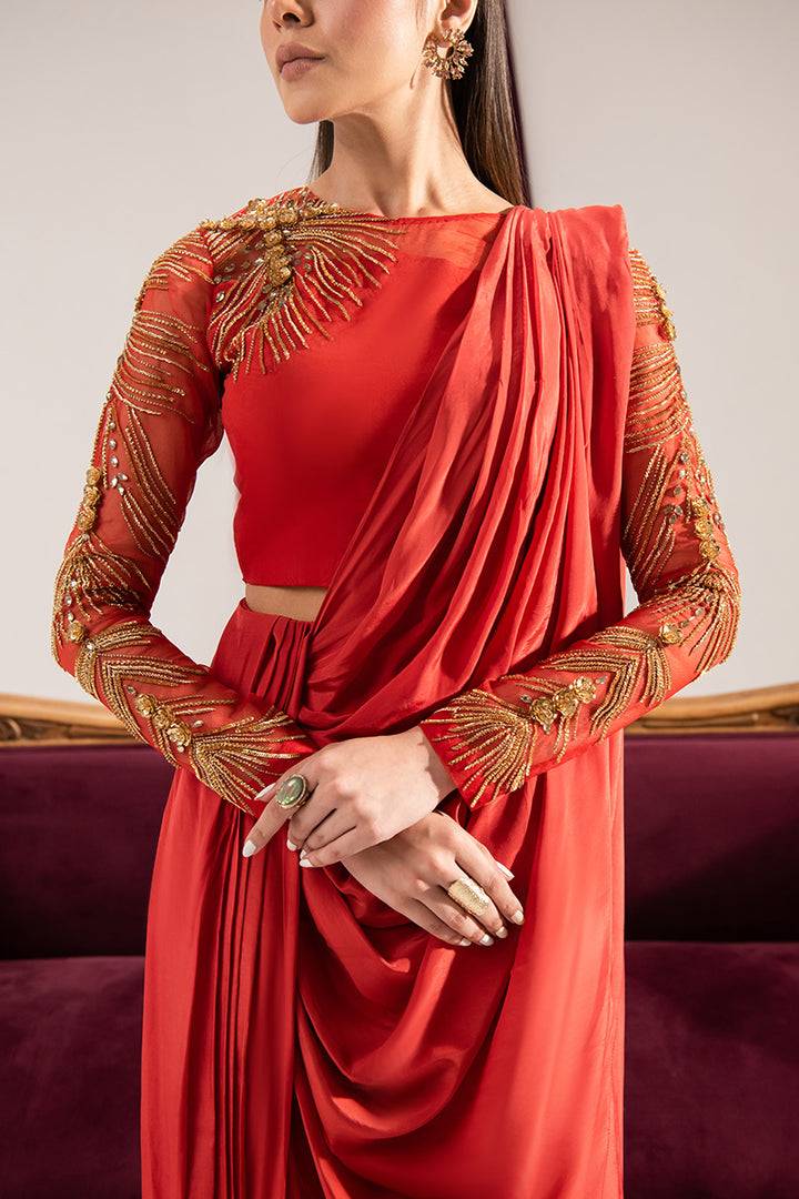 Maria Osama Khan | Tiffany Formals | Carnelian - Pakistani Designer Dress - by Maria Osama Khan | Type: Formal - 100% Original at Saira Sultan