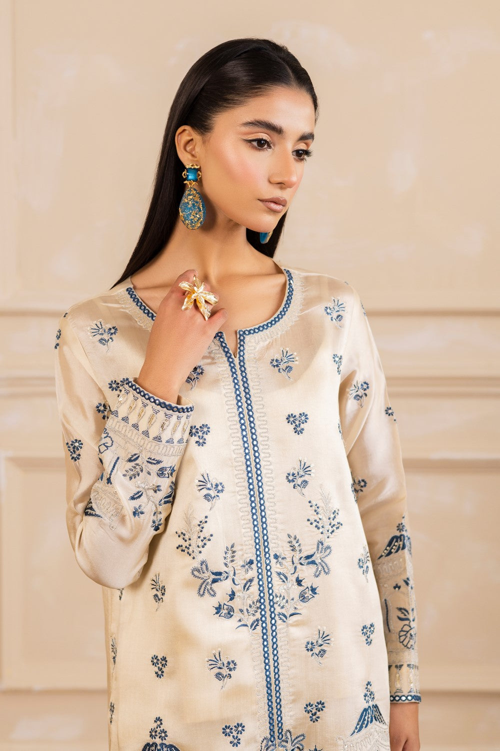 Maryum N Maria | Zaira Pret | MARIGOLD L Ivory Organza Silk