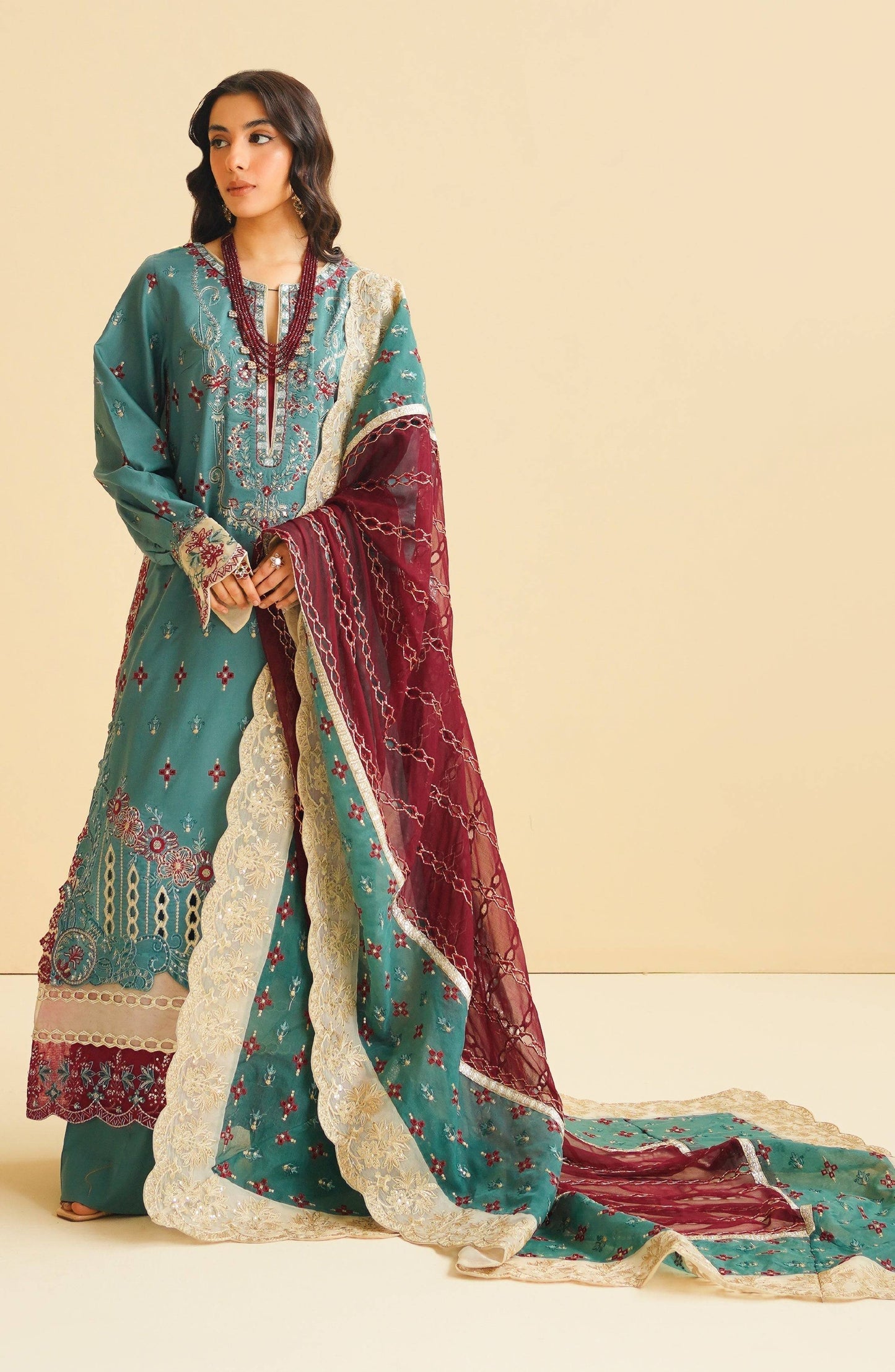 Maryum N Maria | Eid Luxury Lawn 24 | Laila - Pakistani Designer Dress - by Maryum N Maria | Type: Luxury - 100% Original at Saira Sultan