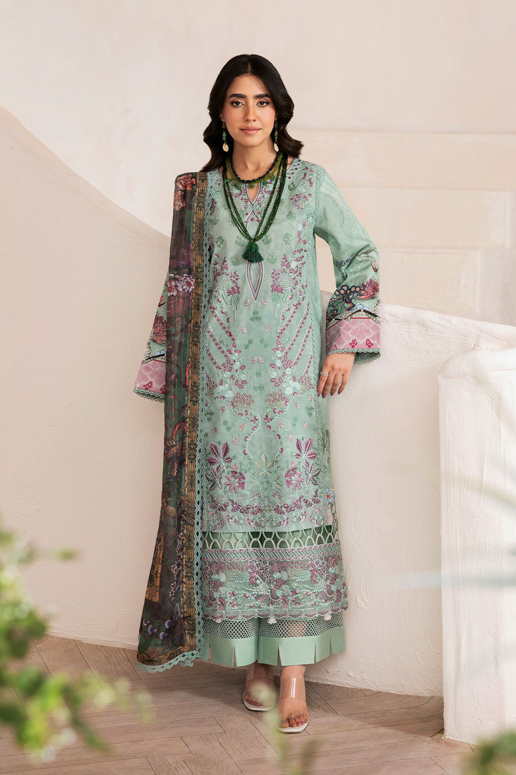 Ramsha | Mashaal Luxury Lawn | L-1405 - Pakistani Designer Dress - by Ramsha - Type : Ladies Clothes - 100% Original at Saira Sultan