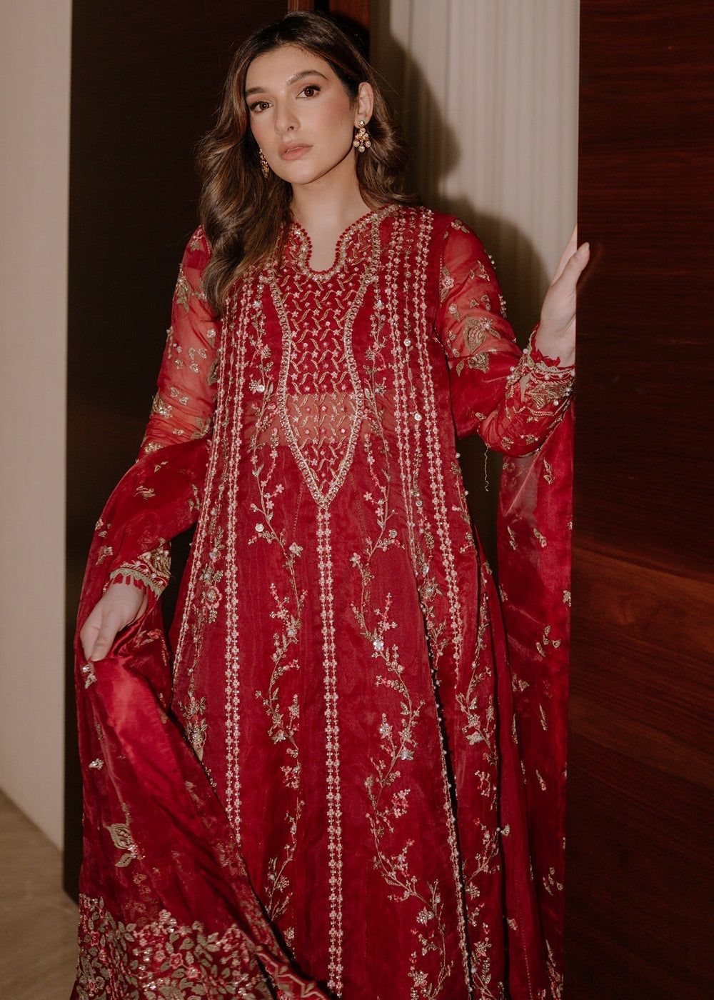 Sadaf Fawad Khan | Festive 25 | Scarlet - Pakistani Designer Dress - by Sadaf Fawad Khan - Type : Ladies Clothes - 100% Original at Saira Sultan