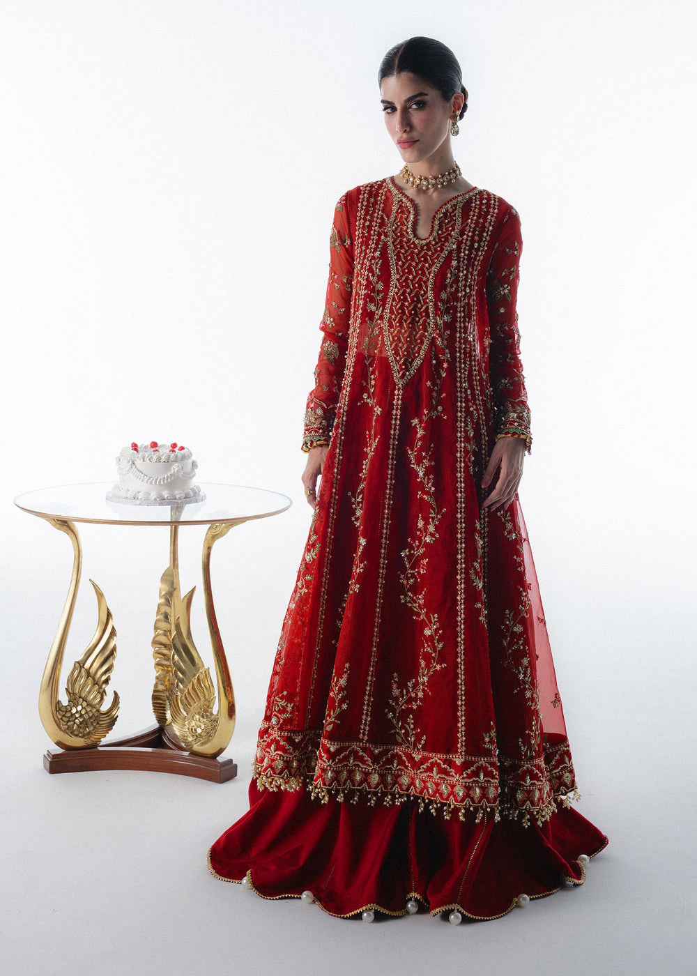 Sadaf Fawad Khan | Festive 25 | Scarlet - Pakistani Designer Dress - by Sadaf Fawad Khan - Type : Ladies Clothes - 100% Original at Saira Sultan