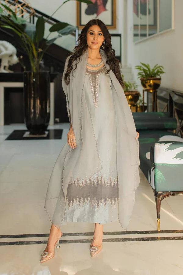 Jeem | Luxury Pret | MINK GREY - Pakistani Designer Dress - by Jeem | Type: Luxury - 100% Original at Saira Sultan