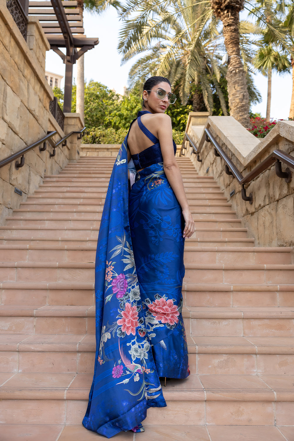Saira Rizwan | Resort Collection 25 | DIVA-SRRC05-25 S Royal Blue Charmeuse Silk